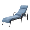 Adjustable Outdoor Chaise Lounge with Cushion & Pillow