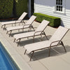 Aluminum Adjustable Outdoor Chaise Lounge Set of 2