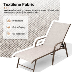 Aluminum Adjustable Outdoor Chaise Lounge Set of 2