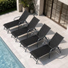 Aluminum Adjustable Outdoor Chaise Lounge Set of 2