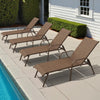 Aluminum Adjustable Outdoor Chaise Lounge Set of 2