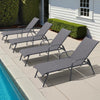 Aluminum Adjustable Outdoor Chaise Lounge Set of 2