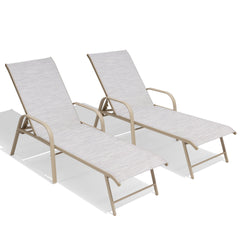 Aluminum Adjustable Outdoor Chaise Lounge Set of 2