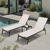 Steel Adjustable & Stackable Outdoor Chaise Lounge Set of 2
