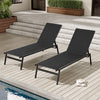 Steel Adjustable & Stackable Outdoor Chaise Lounge Set of 2