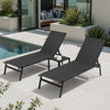 Steel Adjustable & Stackable Outdoor Chaise Lounge Set of 2