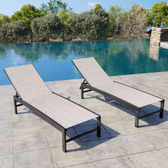 Steel Adjustable Outdoor Chaise Lounge