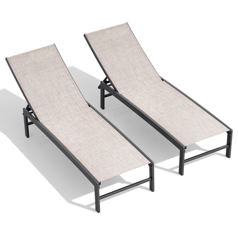 Crestlive Products Steel Outdoor Adjustable Chaise Lounge Chair