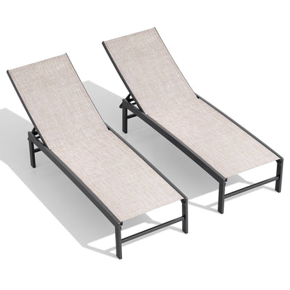 Crestlive Products Steel Outdoor Adjustable Chaise Lounge Chair