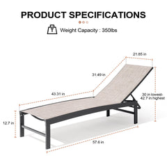 Steel Adjustable Outdoor Chaise Lounge