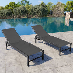 Steel Adjustable Outdoor Chaise Lounge