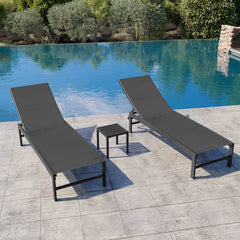 Steel Adjustable Outdoor Chaise Lounge