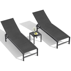 Steel Adjustable Outdoor Chaise Lounge