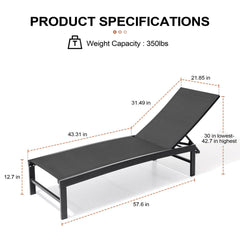 Steel Adjustable Outdoor Chaise Lounge