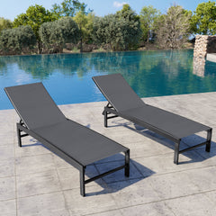 Steel Adjustable Outdoor Chaise Lounge