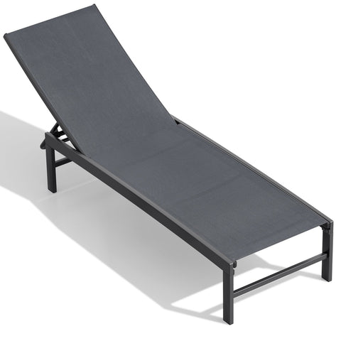 Crestlive Products Steel Outdoor Adjustable Chaise Lounge Chair