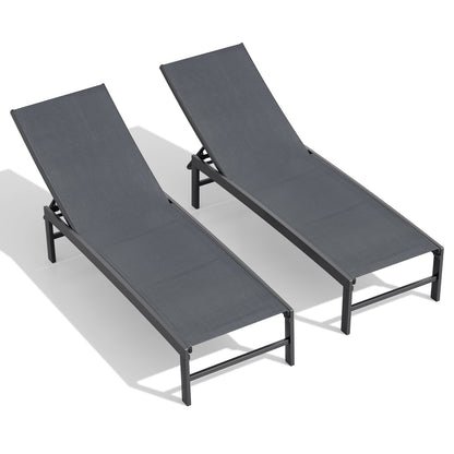 Crestlive Products Steel Outdoor Adjustable Chaise Lounge Chair