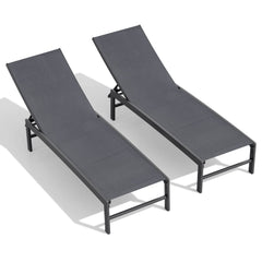 Steel Adjustable Outdoor Chaise Lounge