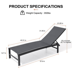 Steel Adjustable Outdoor Chaise Lounge