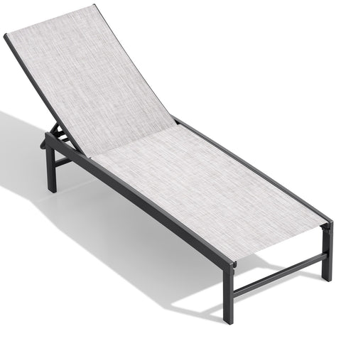 Crestlive Products Steel Outdoor Adjustable Chaise Lounge Chair