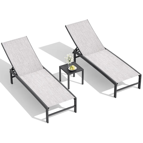 Crestlive Products Steel Outdoor Adjustable Chaise Lounge Chair