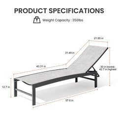 Steel Adjustable Outdoor Chaise Lounge