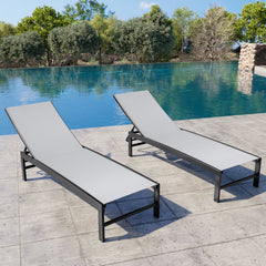 Steel Adjustable Outdoor Chaise Lounge