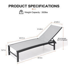 Steel Adjustable Outdoor Chaise Lounge