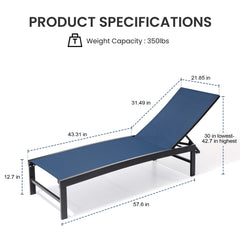 Steel Adjustable Outdoor Chaise Lounge