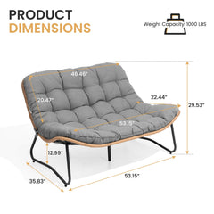 Patio Loveseat with Cushion