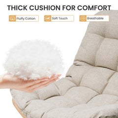 PE Wicker Outdoor Patio Chair Set of 2 with Cushion