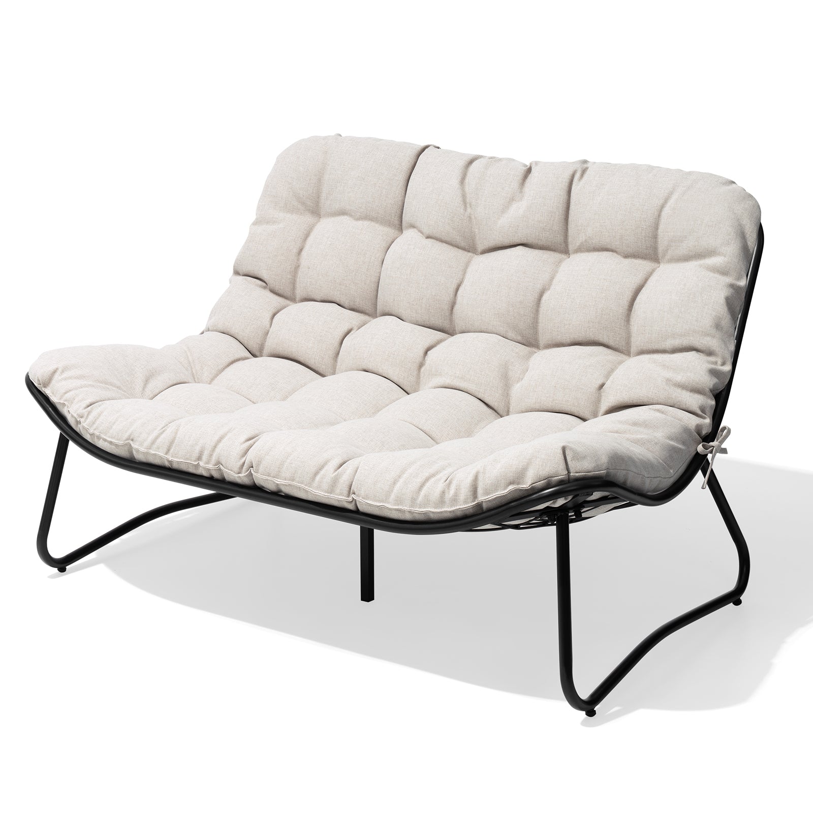 Crestlive Products steel 2-seater outdoor loveseat with cushion