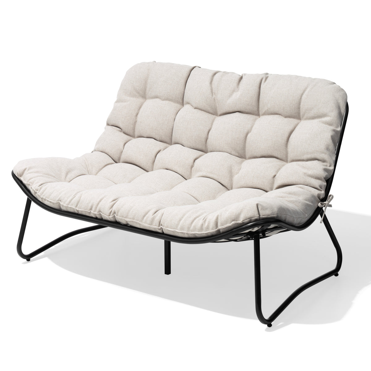 Steel Outdoor Loveseat with Cushion