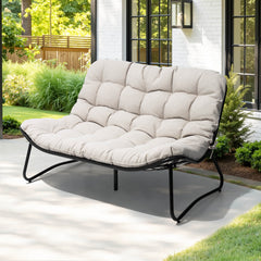 Steel Outdoor Loveseat with Cushion