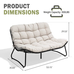 Steel Outdoor Loveseat with Cushion