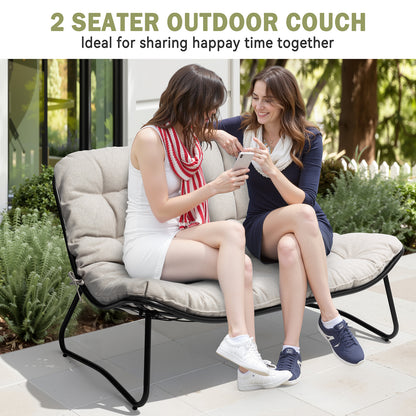 Crestlive Products Steel 2-Seater Outdoor Loveseat with Cushion