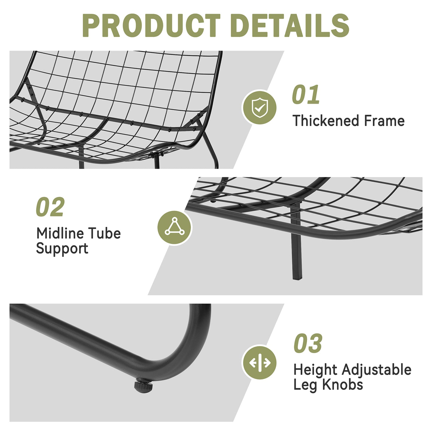 Crestlive Products Steel 2-Seater Outdoor Loveseat with Cushion
