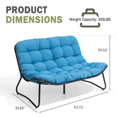 Steel Outdoor Loveseat with Cushion
