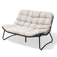Crestlive 2-Seater Outdoor Patio Loveseat with Soft Cushions, All-Weather Outdoor Couch Patio Furniture, Beige