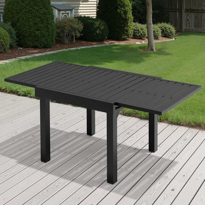 Crestlive Products Outdoor Dining Table Aluminum Extendable Table
