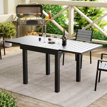 Crestlive Products Outdoor Dining Table Aluminum Extendable Table