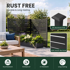 Outdoor HDPE Privacy Screen Fence Enclosure with Aluminum Posts