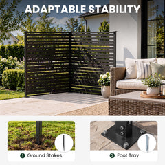 Outdoor HDPE Privacy Screen Fence Enclosure with Aluminum Posts