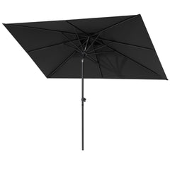 10x7 ft Aluminum Market Umbrella with Tilt & Double Top