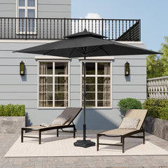 10x7 ft Aluminum Market Umbrella with Tilt & Double Top