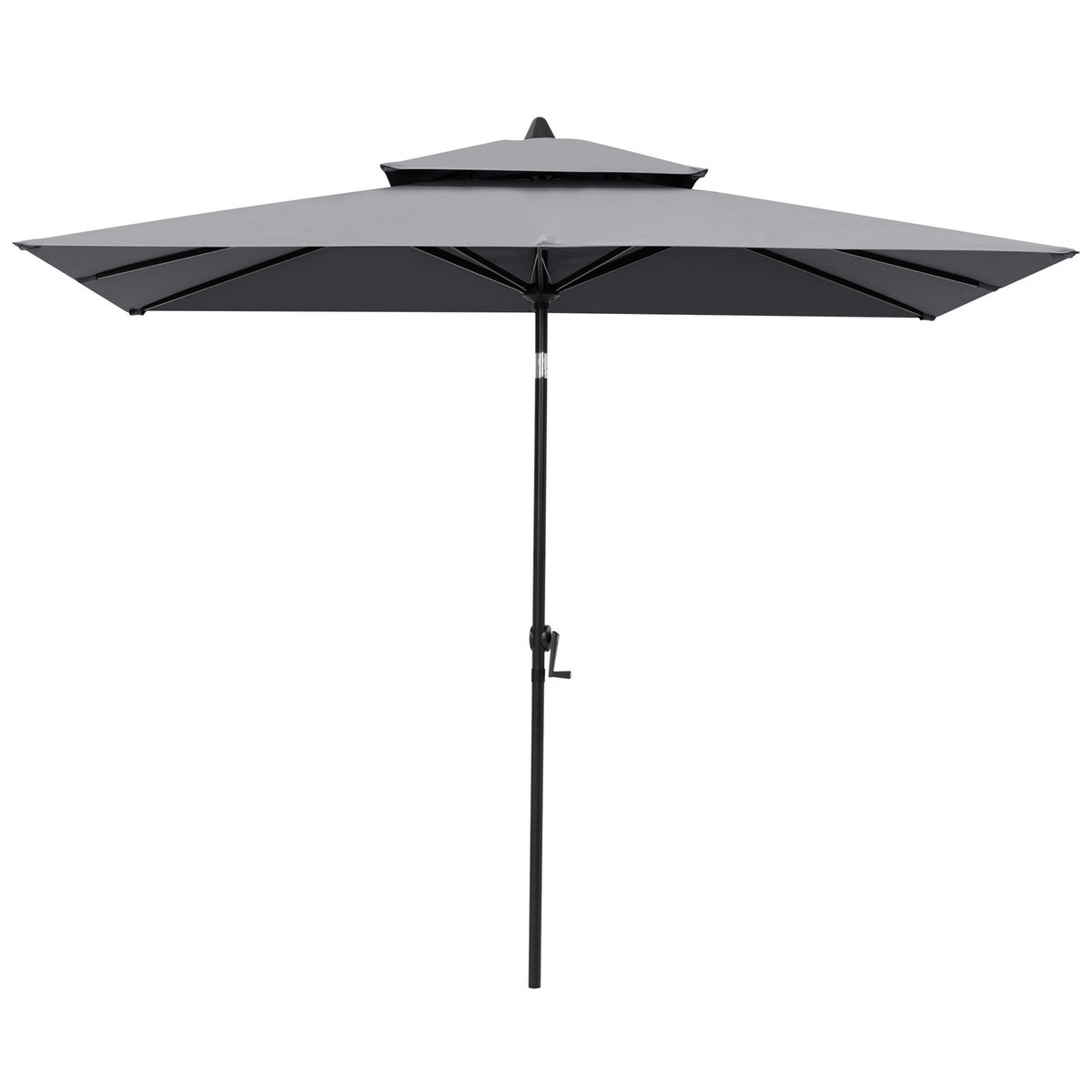 Crestlive Products 10x7ft Aluminum Double Top Rectangular Market Umbrella with Tilt