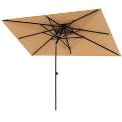 10x7 ft Aluminum Market Umbrella with Tilt & Double Top