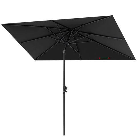 Crestlive Products 9x5ft Outdoor Rectangular Market Umbrella Double Top Aluminum Tilt