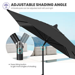 9x5 ft Aluminum Market Umbrella with Tilt
