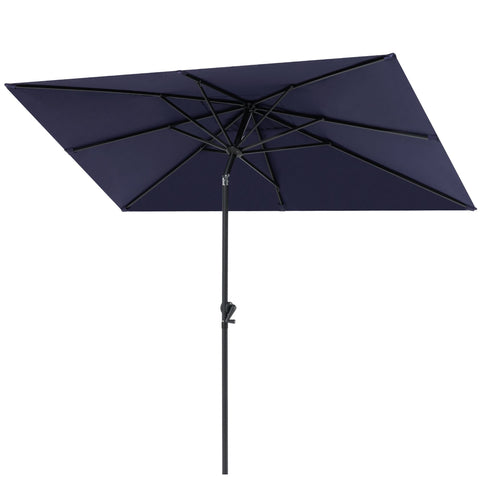 Crestlive Products 9x5ft Outdoor Rectangular Market Umbrella Double Top Aluminum Tilt